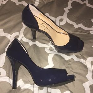 Jessica Simpson Patent Leather Navy Blue heels